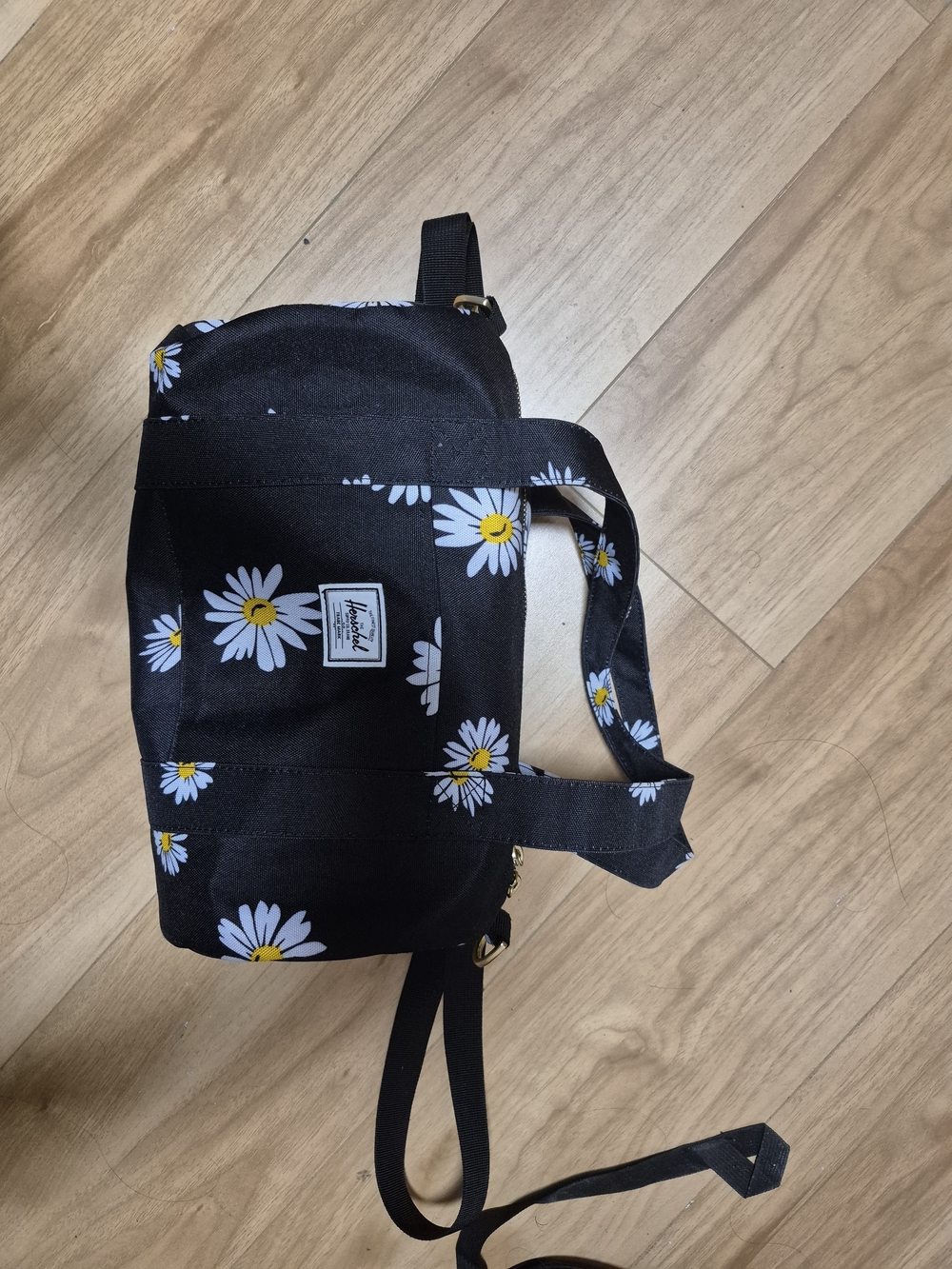 Herschel Supply Co. Daisy Print Black Crossbody Tote